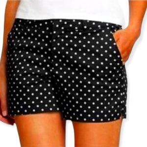 Cynthia Rowley Black Shorts with White Polka Dots/ Size:6